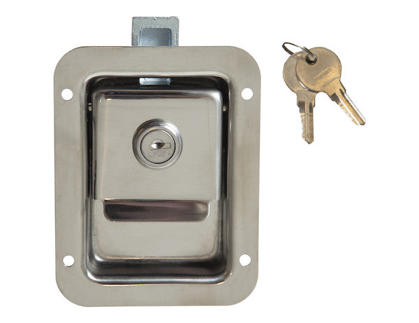 Stainless Steel Junior Single Point Locking Paddle Latch - Thru-Hole Mount