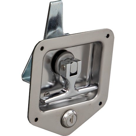 Stainless Steel Flush Mount Single-Point T-Handle Latch Assembly with Mounting Holes