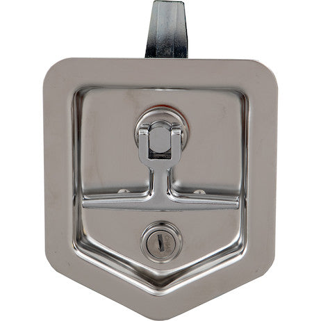 6-Inch Stainless Steel Single- Point T-Handle Latch with key cylinder, gasket and keys  