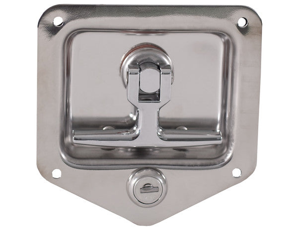 Stainless Steel Flush Mount Single-Point T-Handle Latch Assembly with Mounting Holes