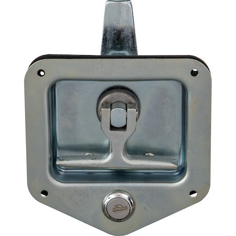 Zinc Plated Steel Flush Mount Single Point T-Handle Latch Assembly with Mounting Holes