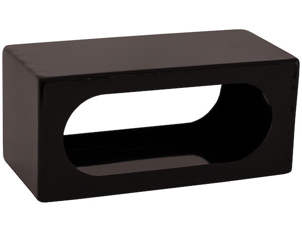 LB384 - Single Oval Both Front And Back Light Box Black Powder Coated Steel