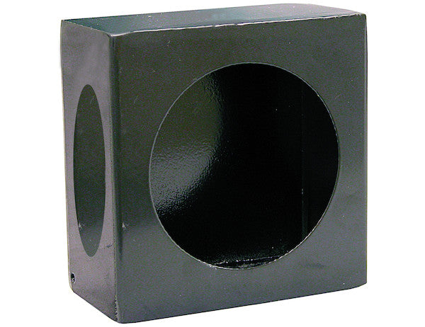 LB663SL - Single Round Light Box Black Powder Coated Steel With Side Light