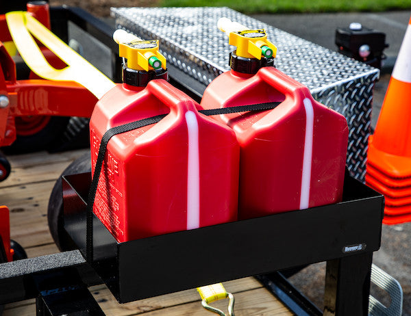 Gas Container Rack for Open/Enclosed Landscape Trailers