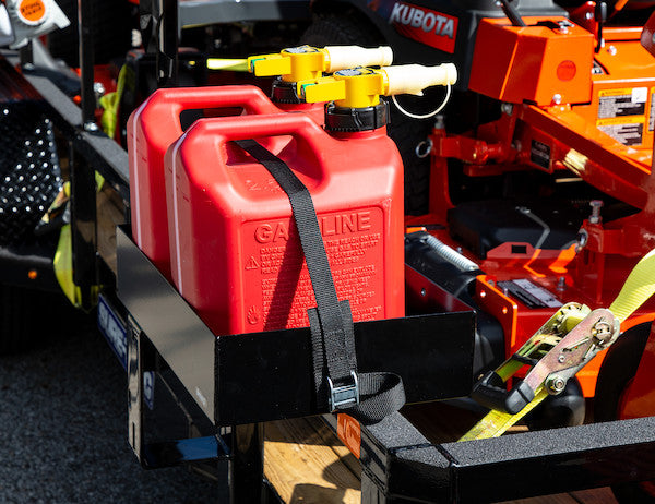 Gas Container Rack for Open/Enclosed Landscape Trailers