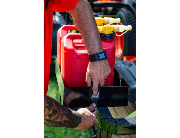 Gas Container Rack for Open/Enclosed Landscape Trailers