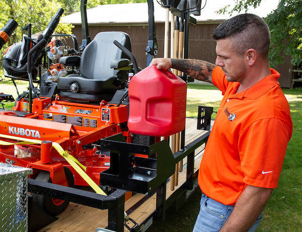 Locking Gas Container Rack for Open/Enclosed Landscape Trailers