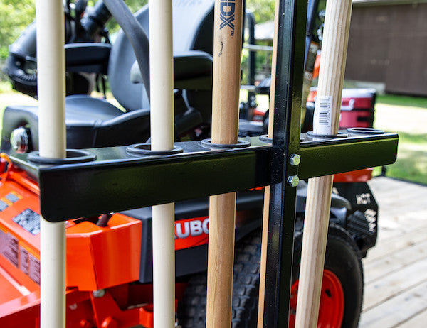 Vertical Hand Tool Rack for Open Landscape Trailers