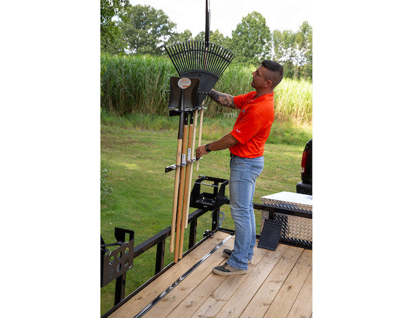 Vertical Hand Tool Rack for Open Landscape Trailers