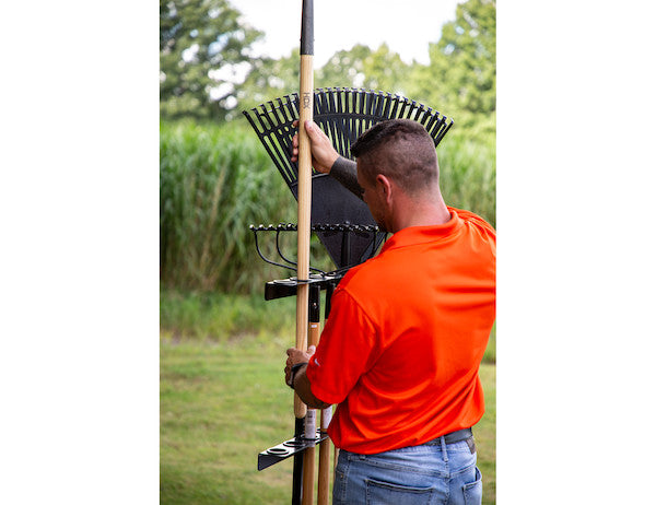 Vertical Hand Tool Rack for Open Landscape Trailers