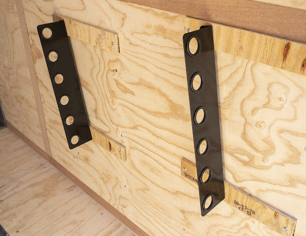 Horizontal Hand Tool Rack for Enclosed Landscape Trailers