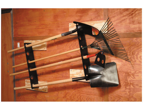 Horizontal Hand Tool Rack for Enclosed Landscape Trailers