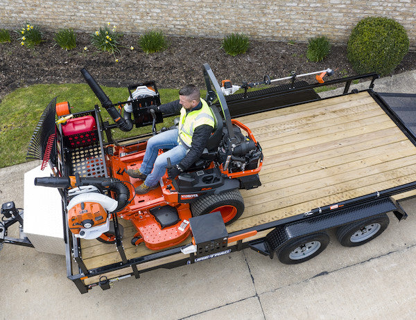Multi-Purpose Storage Basket for Landscape Trailers