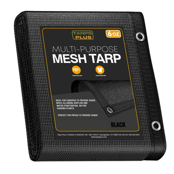 Heavy Duty Black Mesh Tarp 6 x 16 Foot