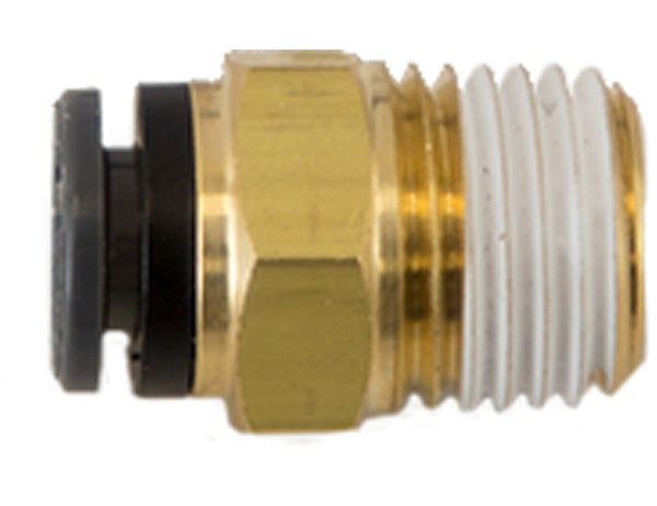 NC00M375P375 - Brass/Poly DOT Push-In Male Connector 3/8 Inch Tube O.D. x 3/8 Inch Pipe Thread