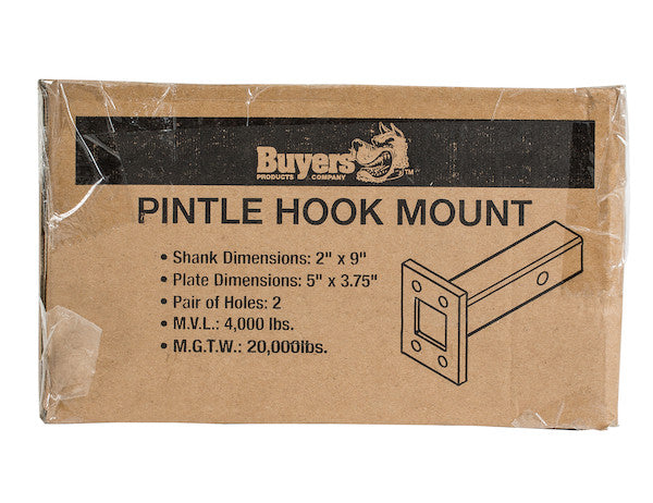 2 Inch Pintle Hitch Mounting Plate - 1 Position, 9 Inch Shank