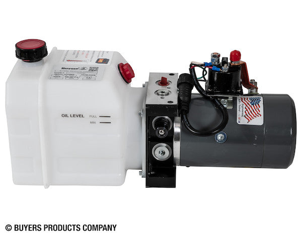 Buyers 3-Way DC Power Unit-Electric Controls Horizontal 0.75 Gallon Poly Reservoir