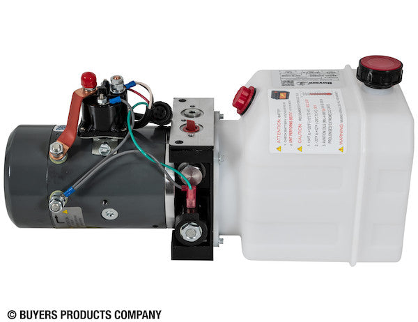 Buyers 3-Way DC Power Unit-Electric Controls Horizontal 0.75 Gallon Poly Reservoir