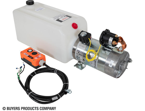 PU319LR - 3-Way DC Power Unit-Electric Controls Horizontal 1.5 Gallon Poly Reservoir