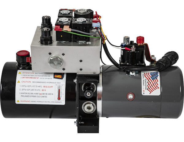 Buyers 4-Way/3-Way DC Power Unit-Electric Controls Horizontal 0.32 Gallon Reservoir
