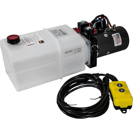 Buyers 4-Way DC Power Unit-Electric Controls Horizontal 1.5 Gallon Poly Reservoir