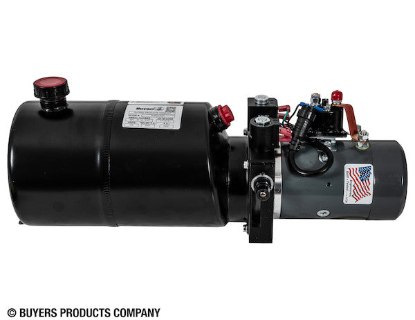 Buyers 4-Way DC Power Unit-Electric Controls Horizontal 1.5 Gallon Steel Reservoir