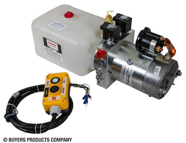 4-Way DC Power Unit-Electric Controls Horizontal 0.75 Gallon Poly Reservoir