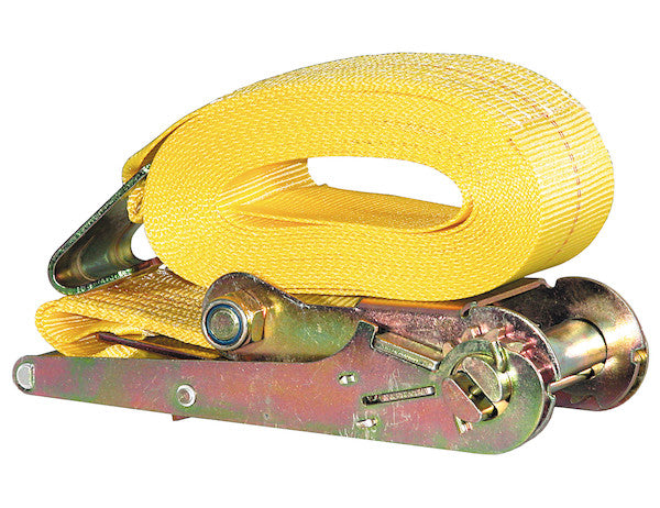 RS132715F - 3 Inch x 27 Foot Ratchet Strap With Flat Hooks