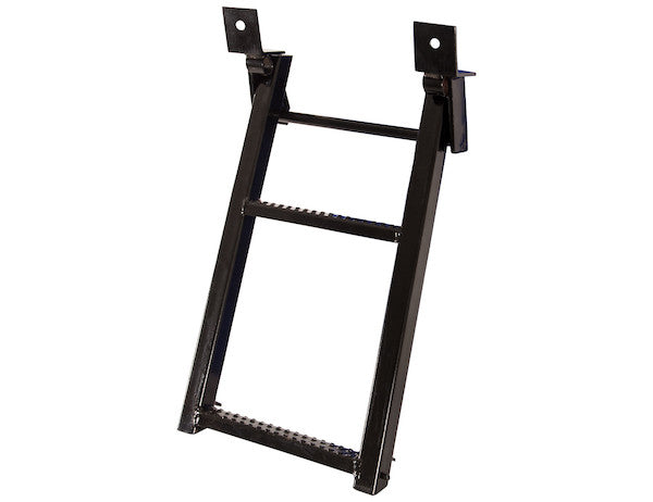 2-Rung Black Retractable Truck Steps with Nonslip Tread - 17.38 x 30.25 Inch