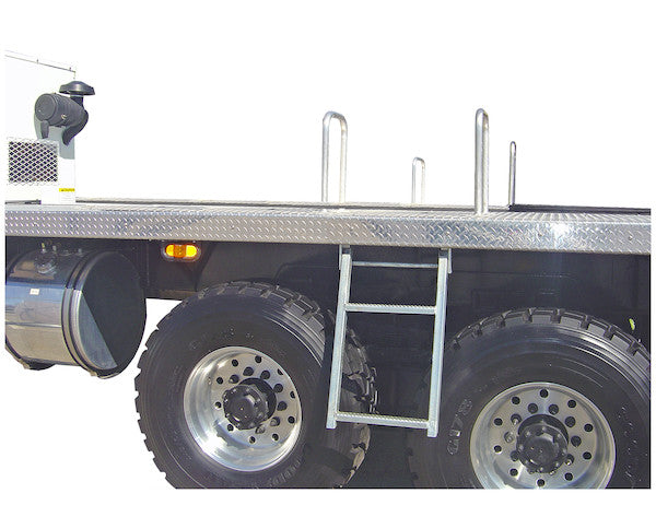 2-Rung Black Retractable Truck Steps with Nonslip Tread - 17.38 x 30.25 Inch