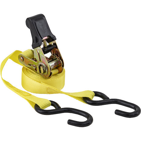 1 Inch x 12 Foot Ratchet Strap Tie Down (2-Pack) - Sold in Cases of Four (Eight total straps per case)