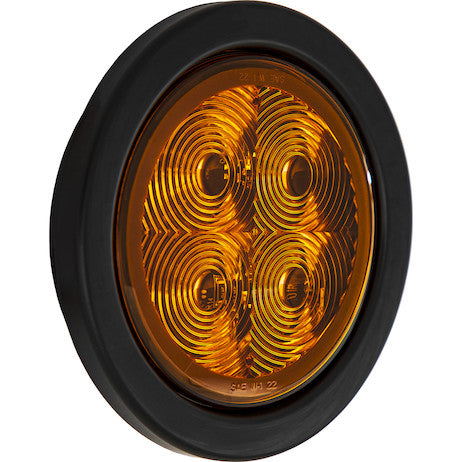 SL42AO - 4 Inch Round Recessed Strobe with Amber LEDs and Amber Lens