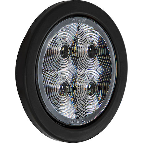 4 Inch Round Recessed Strobe with Amber LEDs and Amber Lens