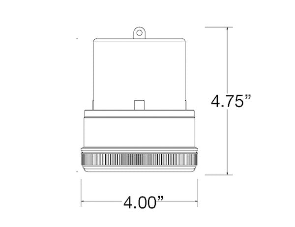 5 Inch by 4 Inch Portable Red LED Beacon Light 