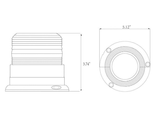 Class 1 5 Inch Wide Amber LED Beacon