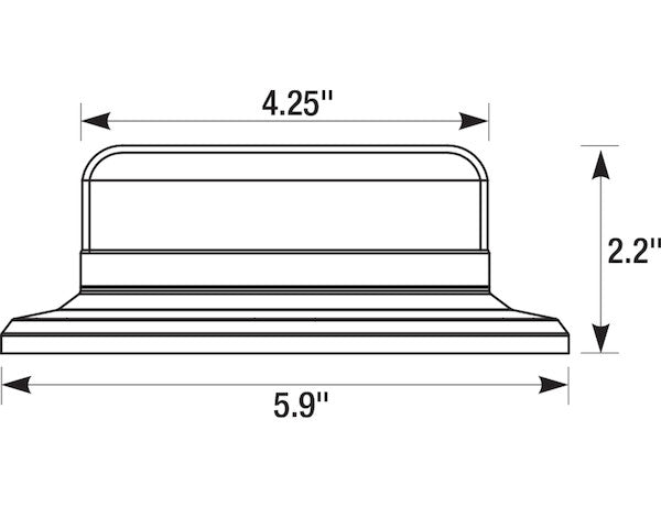  Low Profile 6 Inch by 2 Inch LED Beacon with Blunt Cut Leads