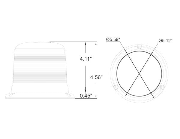 5.5 Inch by 4.5 Inch Amber LED Beacon