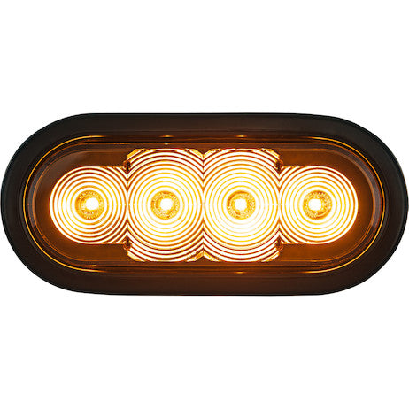 6 Inch LED Oval Strobe Light with Blue LEDs and Clear Lens