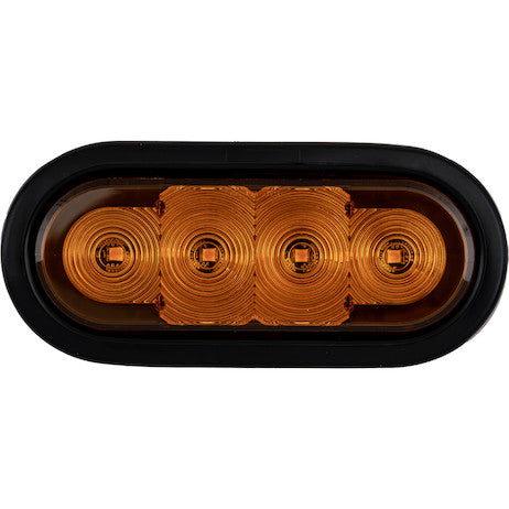 6 Inch LED Oval Strobe Light with Amber LEDs and Amber Lens