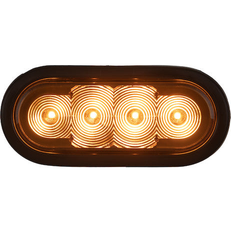 6 Inch LED Oval Strobe Light with Amber LEDs and Amber Lens