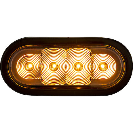 6 Inch LED Oval Strobe Light with Blue LEDs and Clear Lens