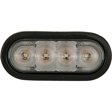 6 Inch LED Oval Strobe Light with Amber LEDs and Clear Lens