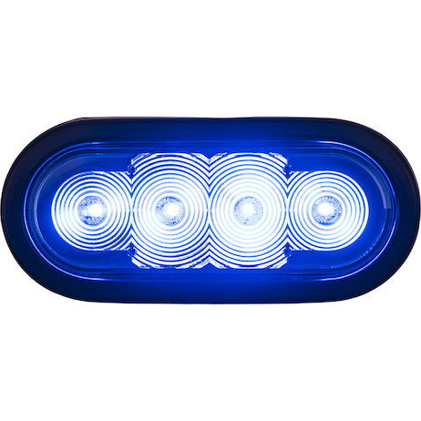 6 Inch LED Oval Strobe Light with Amber/Clear LEDs and Clear Lens