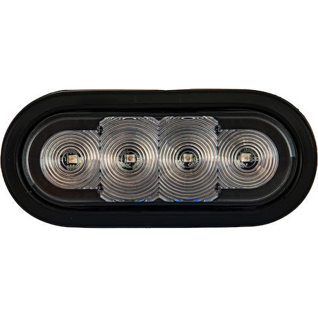 6 Inch LED Oval Strobe Light with Blue LEDs and Clear Lens