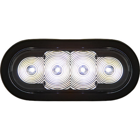 6 Inch LED Oval Strobe Light with Amber LEDs and Amber Lens