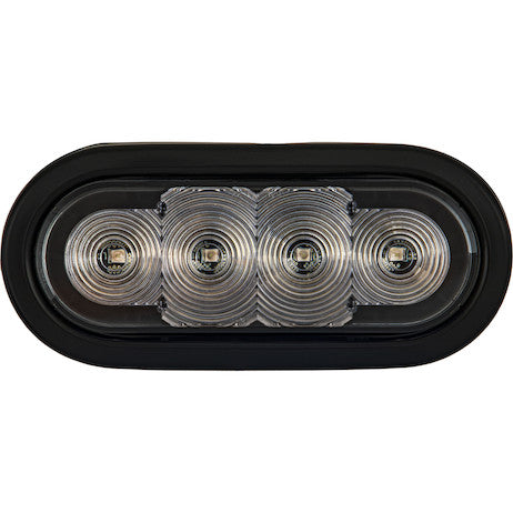 6 Inch LED Oval Strobe Light with Green LEDs and Clear Lens