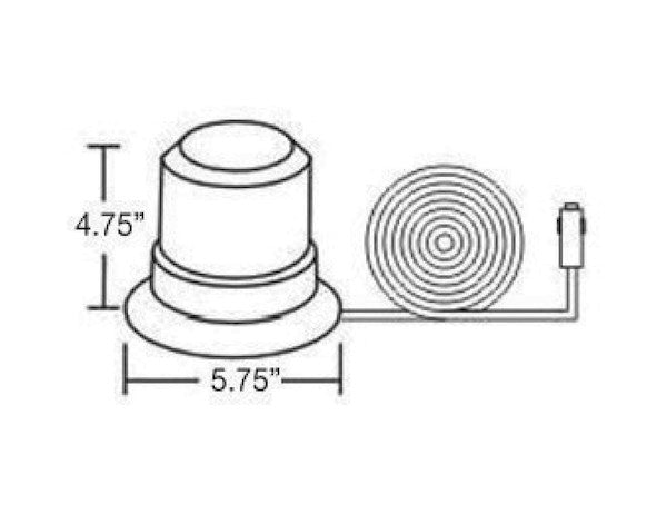 6 Inch by 5 Inch Incandescent Beacon Strobe Light 