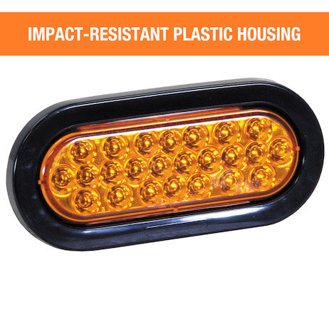 6 Inch Amber Oval Recessed Strobe Light With 24 LED