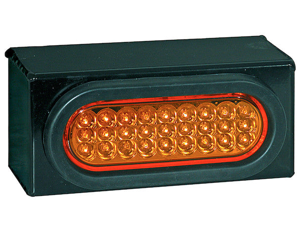 6 Inch Amber Oval Recessed Strobe Light With 24 LED