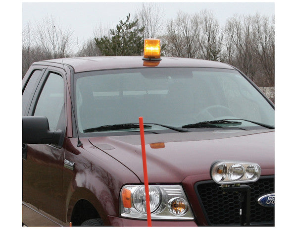 6.5 Inch by 6.5 Inch Amber LED Beacon Light With Tall Lens 